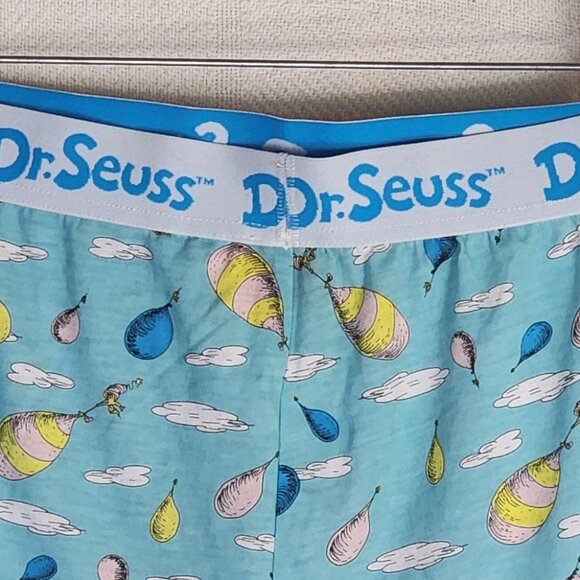 Dr. Seuss Seuss Blue Oh the Places You'll Go Poly Rayon Sleep Short Size M 8-10 - Picture 7 of 16